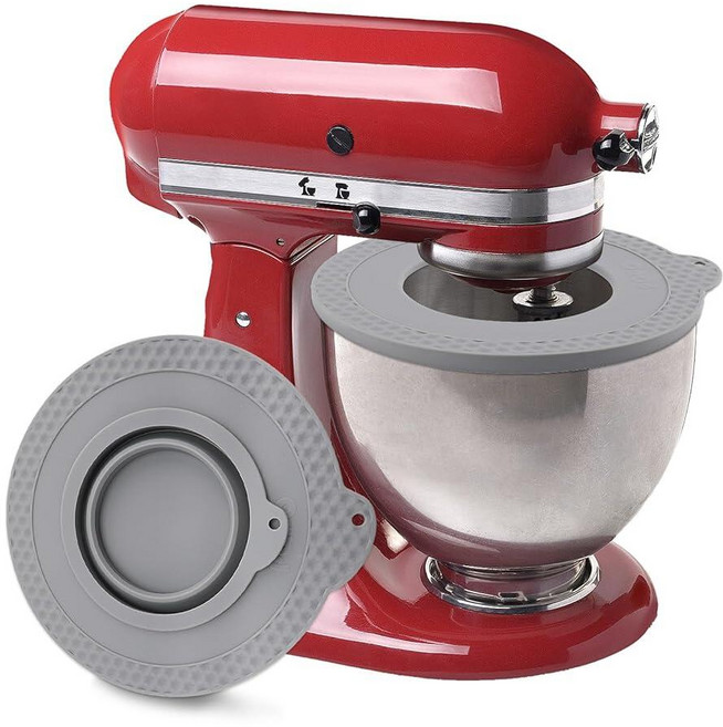 GABRELLA KitchenAid 4.5-5쿼트 틸트 헤드 스탠드 믹서 볼과 호환되는 실리콘 볼 커버 재료가 쏟아지는 것을 방지하는 믹서용 주방 보조 커버 (화이트) 316, 4.5-5QT (그레이)