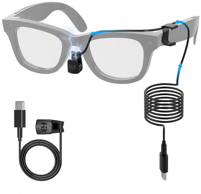 HiBloks USB-C Charging Cable for Ray-Ban Meta Wayfarer(RW4006&RW4008) Smart Glasses 3.9ft Tangle-