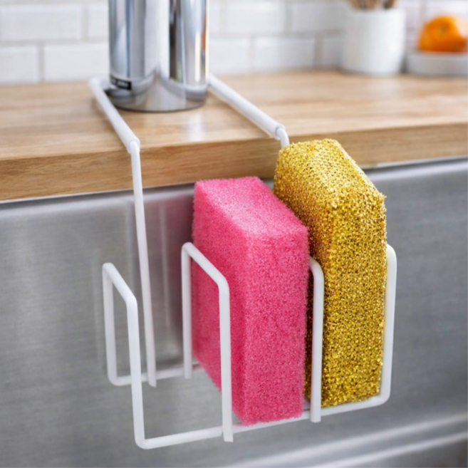 현우상점 싱크대 무타공 수세미 걸이, 1개, 화이트