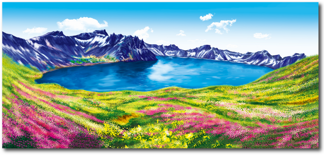 9위 - [건강회복 최대] 돈들어오는 백두산 천지 그림 명당도 풍수 물그림 액자 인테리어 거실 추천 재물운 액자 그림