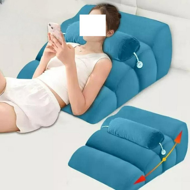 역류성식도염베개 노인 임산부 쿠션 블루 푹신푹신한 65CM 삼각형 곡선형 역류방지, 9 쿠션 베개 2