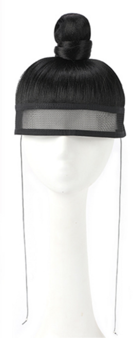 사극 남자 가발 상투머리 전통 영화 드라마 소품, 1개, 블랙