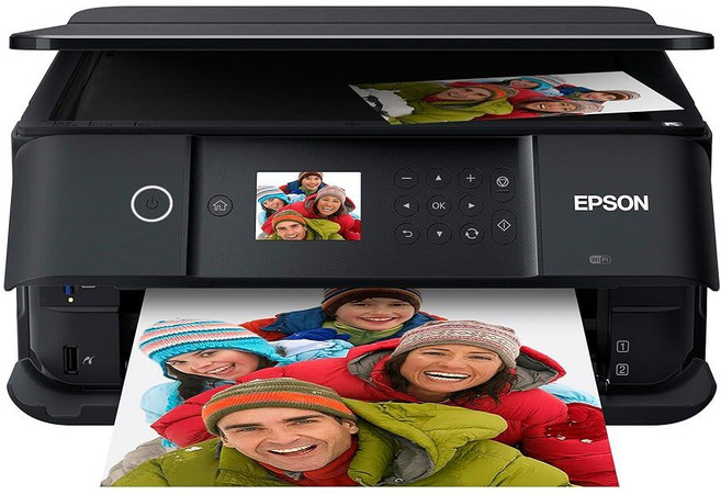 ADF 스캐너 및 복사기가 포함된 Epson Expression Premium XP7100 무선 컬러 사진 프린터 블랙 스몰, XP-6100, 1개