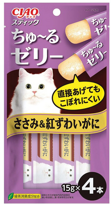 이나바 챠오츄루 스틱 15g, 닭가슴살 + 게살 혼합맛, 60g, 10개