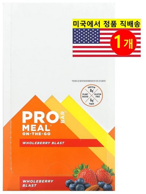 ProBar 운동 전 후 홀 베리 블래스트 프로틴 바 12개입 1020g 1개, 1.02kg - 쿠팡