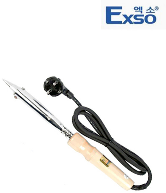 엑소 일자형 나무인두기 200V 200W 납땜 목인두, 1세트, JY-20200