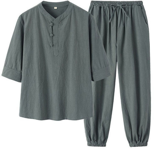 DURI 삼베옷 여름 삼배 절복 생활 개량 한복 세트 빅사이즈 남성 린넨 정장