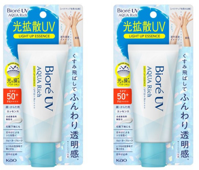비오레 아쿠아리치 라이트업 에센스 선크림 70g, 2개
