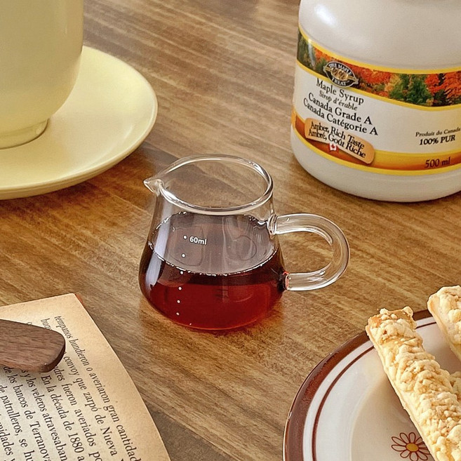 cocooning 내열유리 시럽잔 벨크리머 에스프레소 눈금 샷잔 60ml, 1개