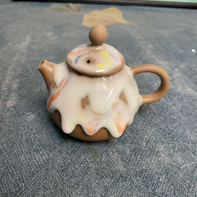 柴燒窯變手工陶瓷茶壺 茶具 日式復古個人小茶壺, 1個, 窯變, 150ml