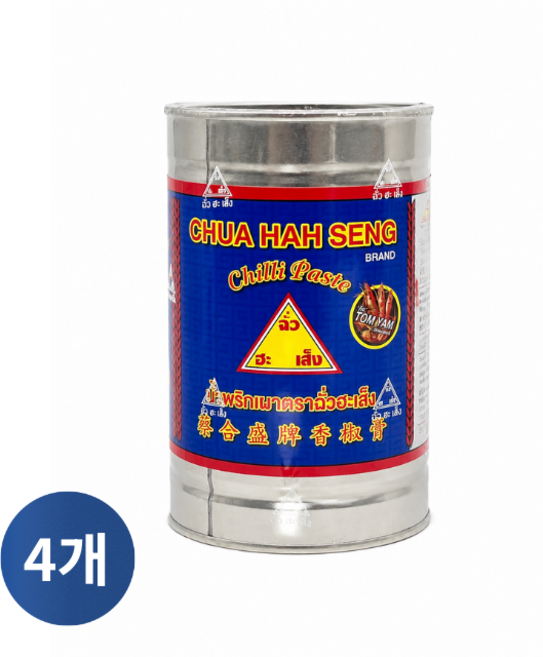 태국 추후생 칠리 페이스트 Chua Hah Seng, 4개, 800g