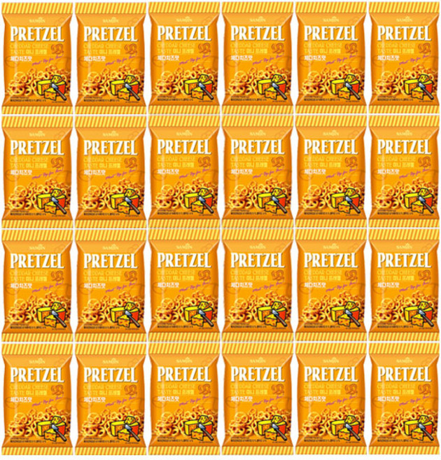 (무배)삼진 미니프레첼 (체다치즈) 70g 24입 대용량 벌크 편의점과자 선물 무인가게, 24개