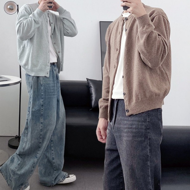 11컬러 울 캐시미어 세미 크롭핏 니트 가디건