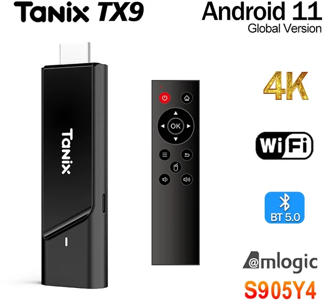 Tanix TX9 미니 TV 스틱 Amlogic S905Y4 4K 울트라 HD 안드로이드 TV 박스 2.4G & 5G 듀얼 밴드 와이파이 2, 01 tx9