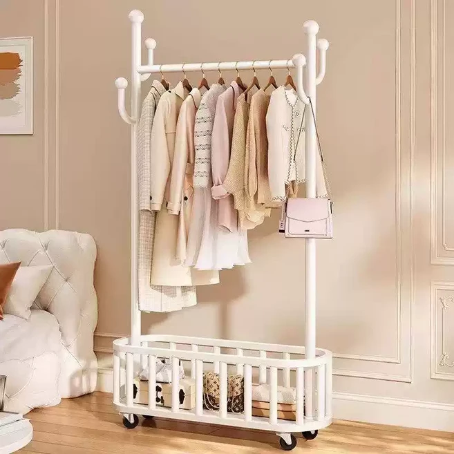 Luvia 침실용 가정용 스탠드 이동식 미니 행거, 화이트