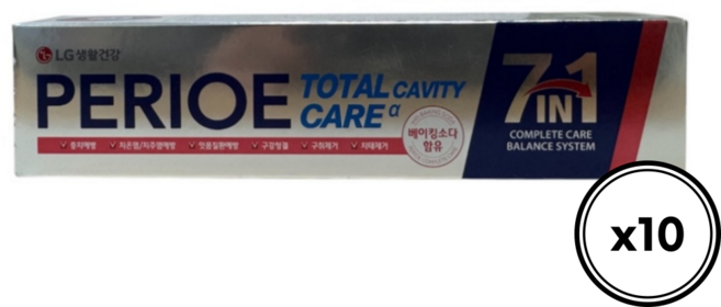 페리오 토탈케어 7in1 치약 180g, 10세트