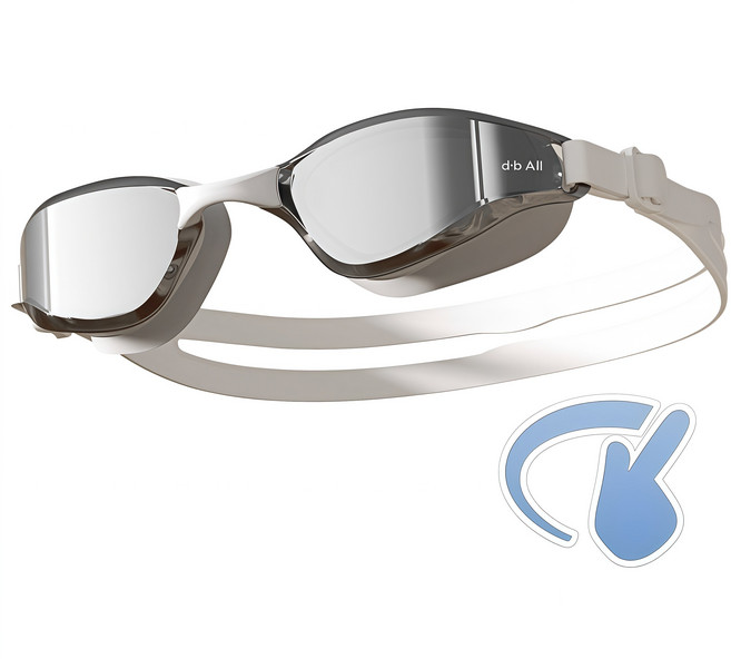 디브올 최신기술 나노코팅 지속적익 김서림방지 미러 수경, 1개, 화이트