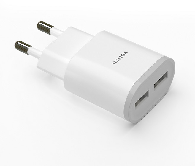 요이치 듀얼 USB 아답터, 화이트, 1개