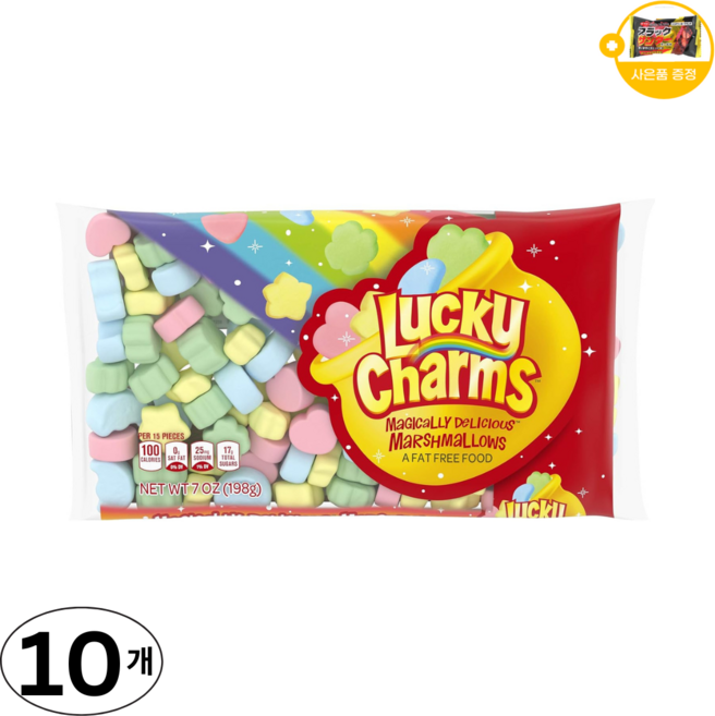 럭키참스 시리얼 마쉬멜로우 사은품 추가증정, 198g, 10개