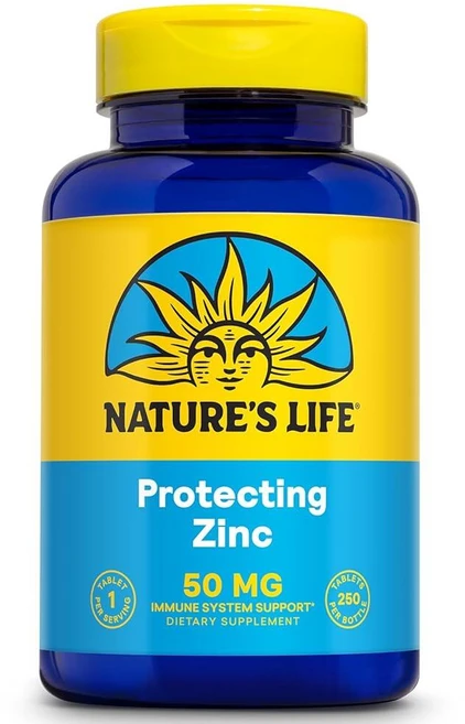 NATURE'S LIFE Protecting Zinc 50mg with 2.5mg Copper - Chelated Zinc Supplement for Immune Support, 1개 - 쿠팡