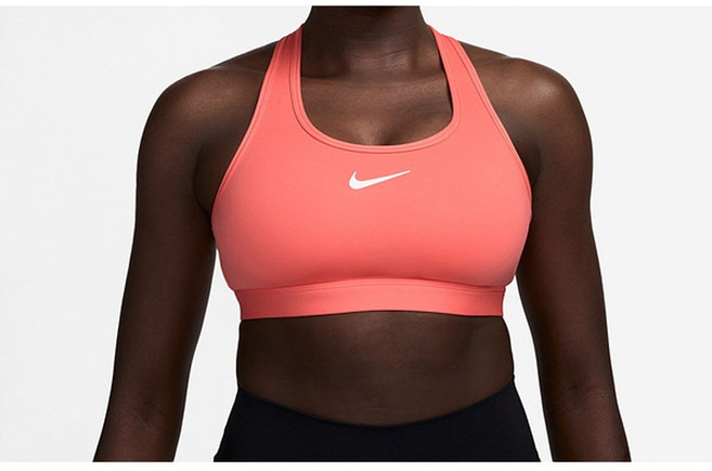 나이키 스우시 미디엄 서포트 여성 패드 스포츠 브라 DX6822-814