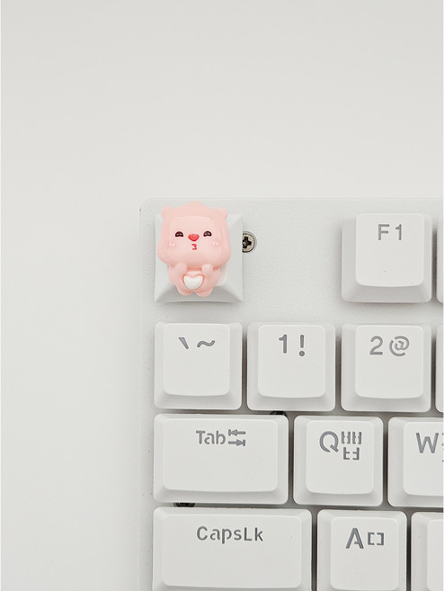 달콩 핑크루피 캐릭터 키캡, 1.츄, 화이트