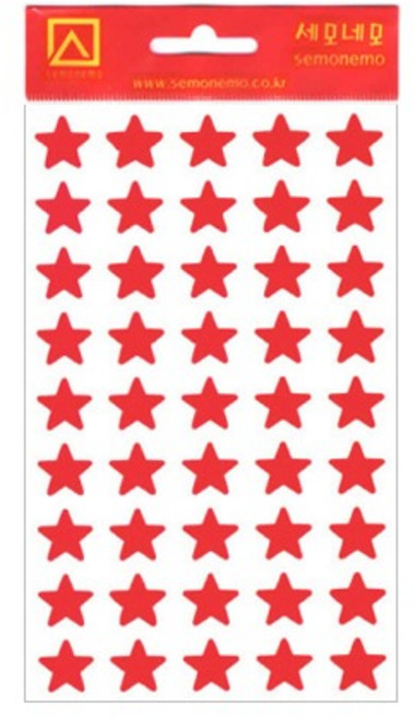 세모네모 원색 형광 별 스티커 315 14mm 7매, 녹색