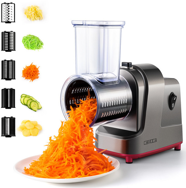 Aiiyya 전동 만능 채칼 세트 자동 야채 슬라이서 오토 채써는기계 양배추 무 양파 당근 채썰기 감자 마늘 채써는 기계, 1세트