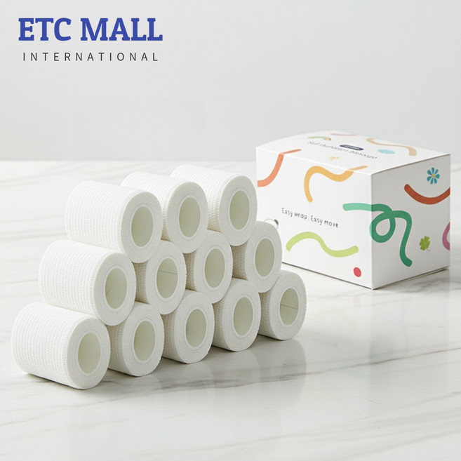 이티씨몰 자가점착 밴드 5cm 압박붕대 10+2 화이트, 1개