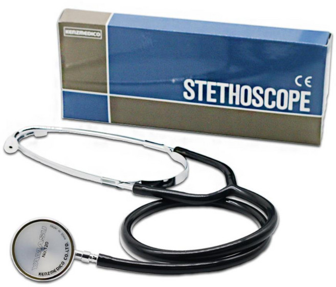 임산부 아이 심장소리 듣기용 고급 양면청진기 80cm / 클래식 지, 1개