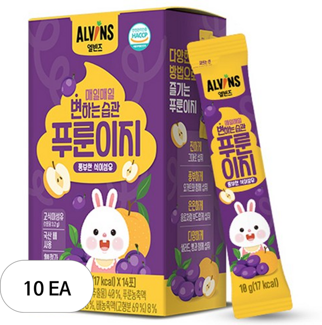 엘빈즈 매일매일 변하는 습관 푸룬이지 14p, 140g, 10개