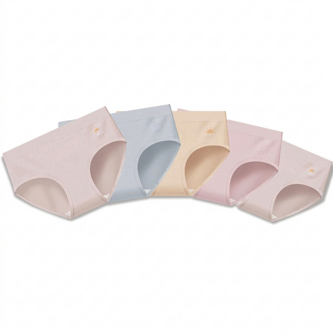 Tmanman여성용 순면 팬티 통기성 우수 편안한 착용감 데일리 속옷 5P