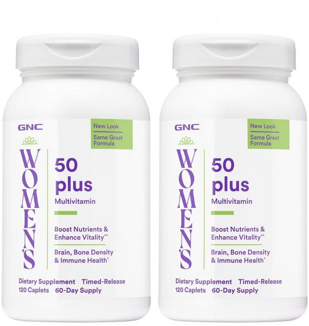 [정품 미국 배송] GNC 여성용 울트라 메가 50 플러스 120정-2개 (캐플렛), 1세트, 50플러스, 240정