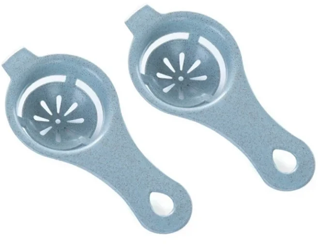 줄기 계란 분리기 흰자와 노른자 필터 주방 베이킹 도구, 13 blue 2pcs