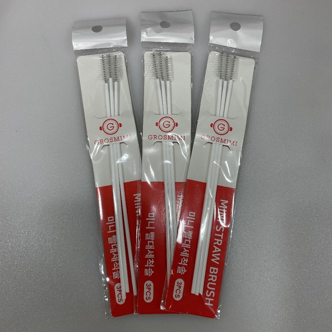 그로미미 미니 빨대세척솔, 화이트, 3개