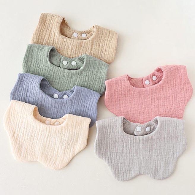 몽실이 데일리 파스텔 거즈 턱받이 6SET 유아 돌 출산 선물 사계절 봄 여름 가을 겨울