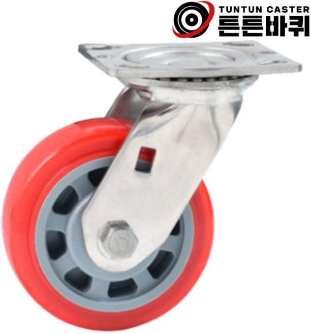 중량 스텐 서스 SUS 우레탄 바퀴 12.5cm(5인치) 회전 캐스터 수산 시장 공장, 선택20_6.3cm(2.5인치)브레이크 SUS