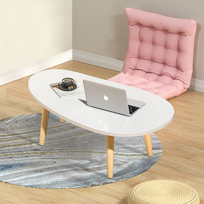 1000원 소형 티 테이블 인스타그램 스타일 소형 테이블 간단한 테이블 발코니 티 테이블 있는 창가 소형 낮은 테이블 임대 주택용 티 테이블, *작고 뚱뚱한 흰색 60*40-30 높이의 원목 다리