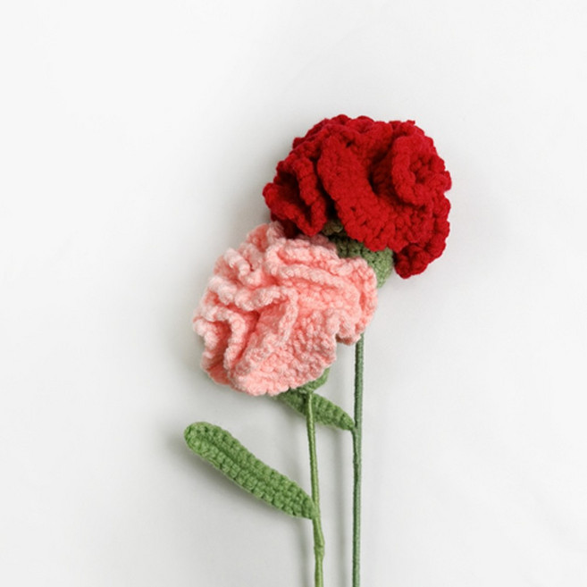 졸업식 학예회 조화 꽃다발 뜨개꽃 입학식 축하선물 카네이션 장미, 02.카네이션(살구), 1개