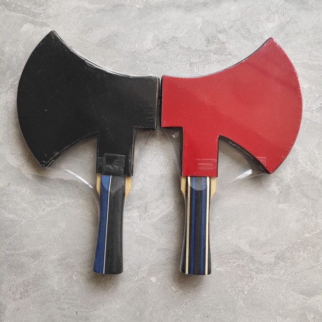斧頭造型乒乓球拍，手工DIY，五木二碳結構, 1個, 成品拍（一支）