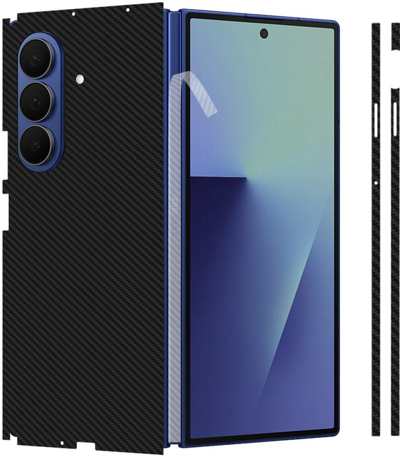 폴드7 카본패턴 측후면 일체형 사이드 보호필름, 1개