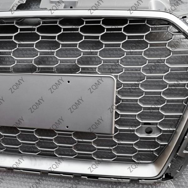 아우디 A4/A4L/S4 2017 2018 2019 차량용 프론트 범퍼 그릴 센터 패널 스타일링 상단 그릴 (RS4 스타일 개, 02 black ring