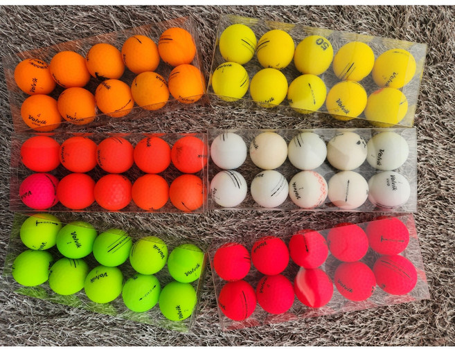 골프 볼빅 비비드 무광 컬러혼합 3피스 로스트볼 A급 (투명케이스 포장), 1세트, 무광 옐로우, 10개입