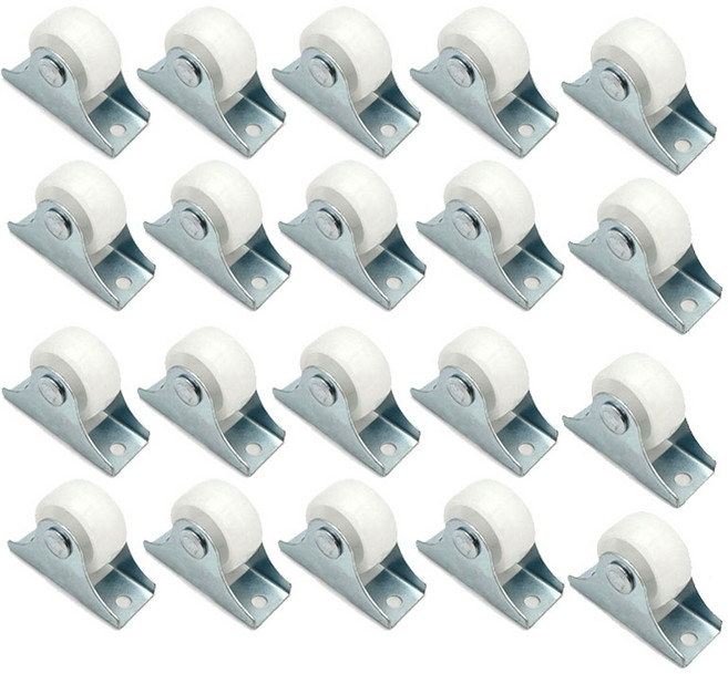 아이베란다 일자 소형 미니바퀴 가구 호차 철물 캐스터 휠바퀴, 화이트, 20개, 24mm