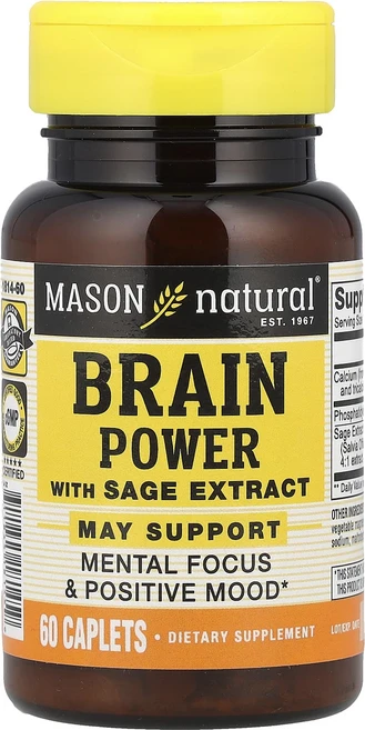 Mason Natural 브레인파워 위드 세이지 익스트랙트 캡슐 60정, 6개 - 쿠팡