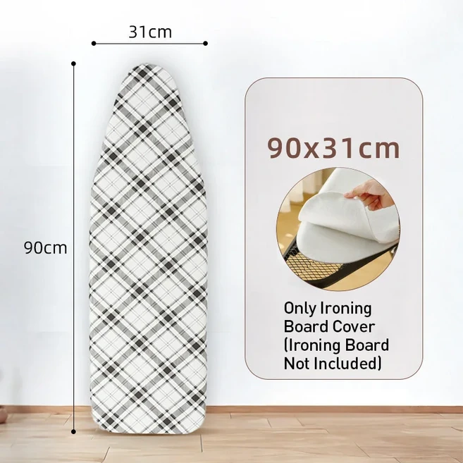 내열 다리미판 커버 패드 고강도 면직물 탄성 가장자리 화상 방지 미끄럼 방지 커버 S/M/L 사이즈 가정용, 08 B-S 90x30cm