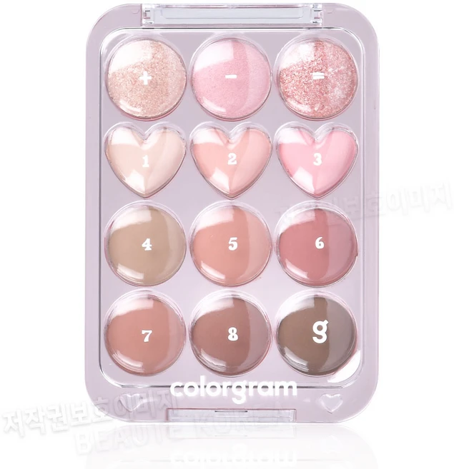 컬러그램 눈토리얼 아이 팔레트, 02 핑크더하기모브는사랑, 1개 - 쿠팡