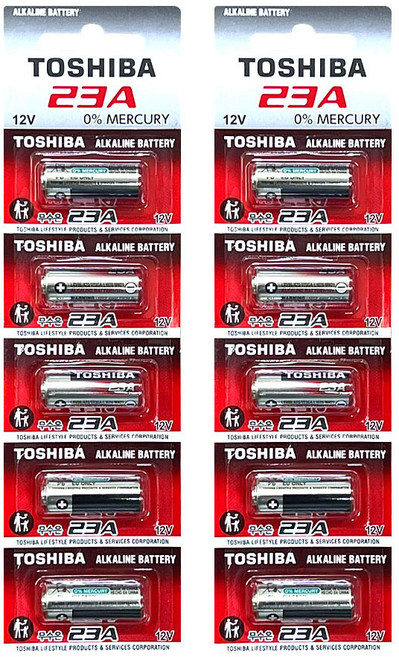 도시바 알카라인 무수은 건전지 23A, 1개입, 10개