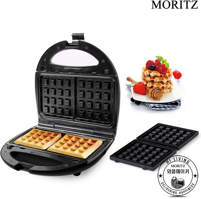 모리츠 와플메이커 MO-SM20B / MO-SM201W 집에서 만드는 아이들 간식 와플 제조기 메이커, MO-SM20W(화이트)