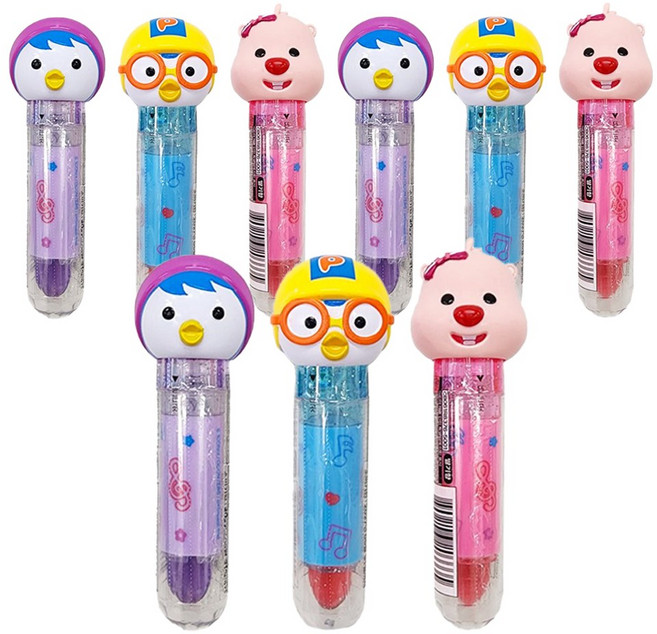 뽀로로 립스틱 모양 캔디 한정행사 9개(5gx9개) 어린이선물장난감사탕, 9개, 5g